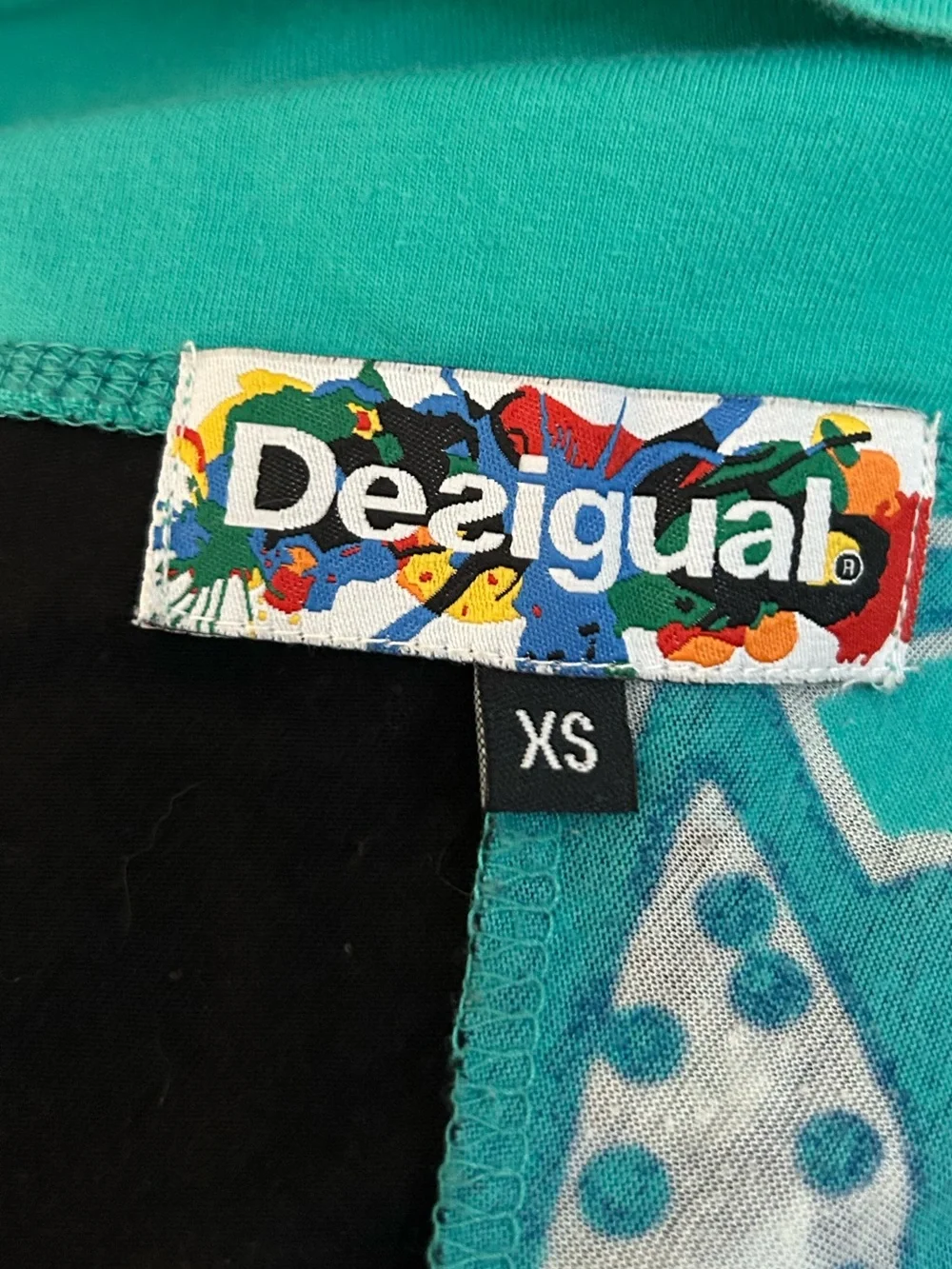 Vintage Y2K Desigual A Line Circle Embroidered Logo Floral Whimsical X-Small